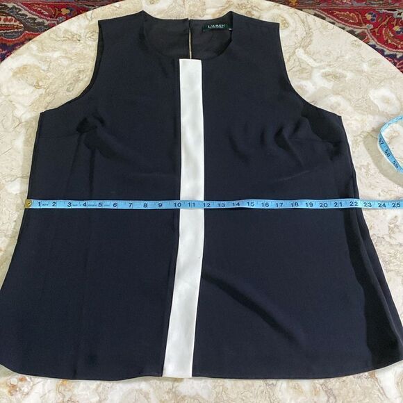 Lauren Ralph Lauren Black & White Sleeveless Top - Picture 11 of 12